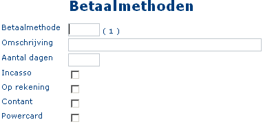 Betaalmethode aanmaken